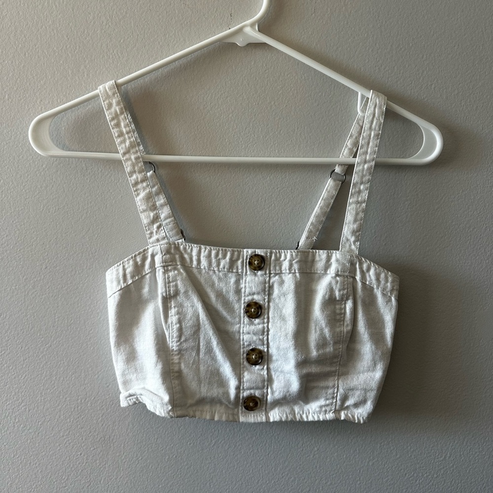 White Abercrombie and Fitch Button Top